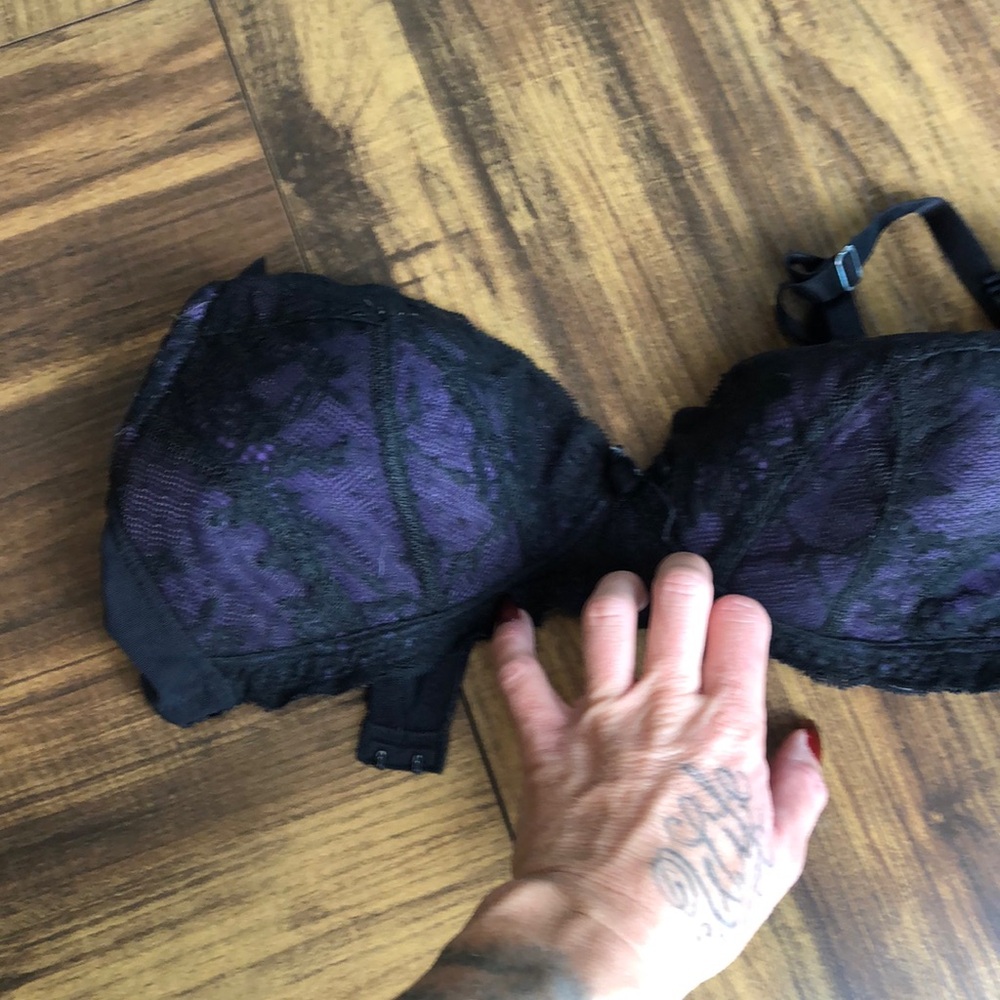 Nursing bra. Black and Purple Lace Bra